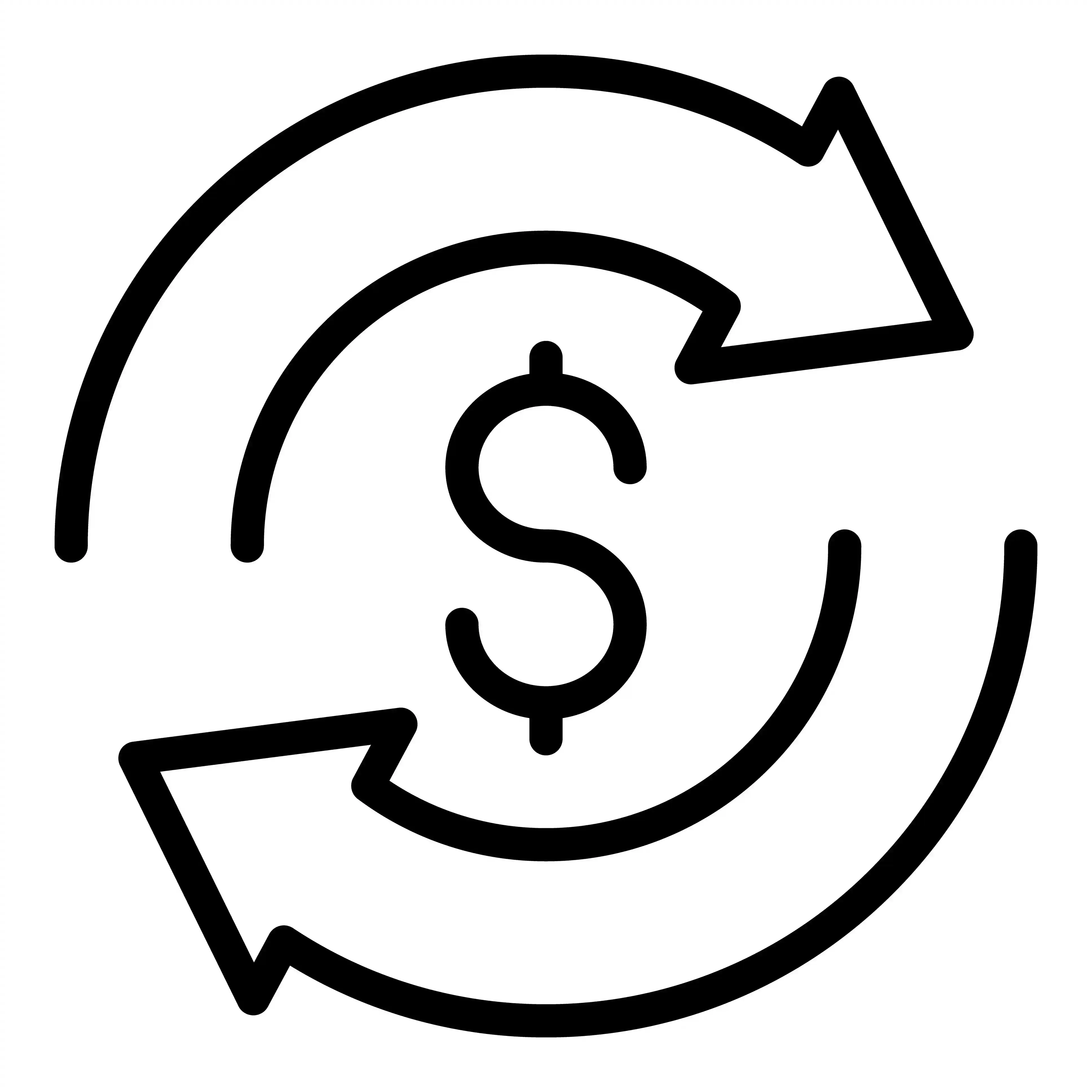 dollar sign in circle arrows